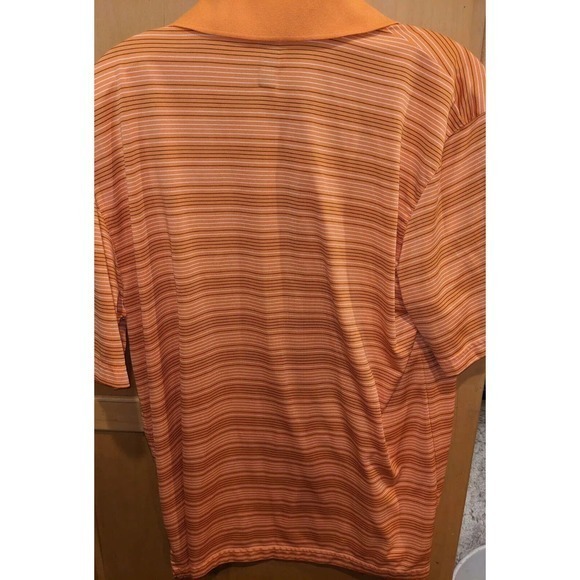 PGA Tour Men's Orange Stripe Short Sleeve Side Slits Polo Golf Shirt Size L‎ - Picture 2 of 3